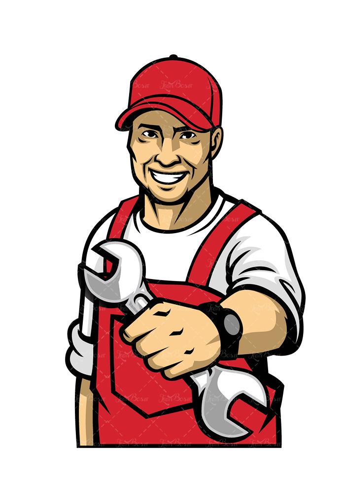 mechanic hold a wrench